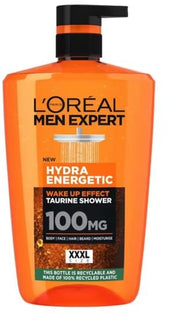 L'Oréal Men Expert Hydra Energetic Shower Gel 1L For Hair & Body Wash