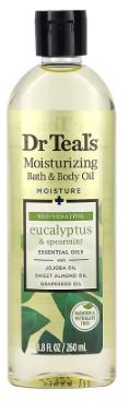 Dr. Teal's Moisturising Relax & Relief Bath & Body Oil 260ml With Eucalyptus & Spearmint